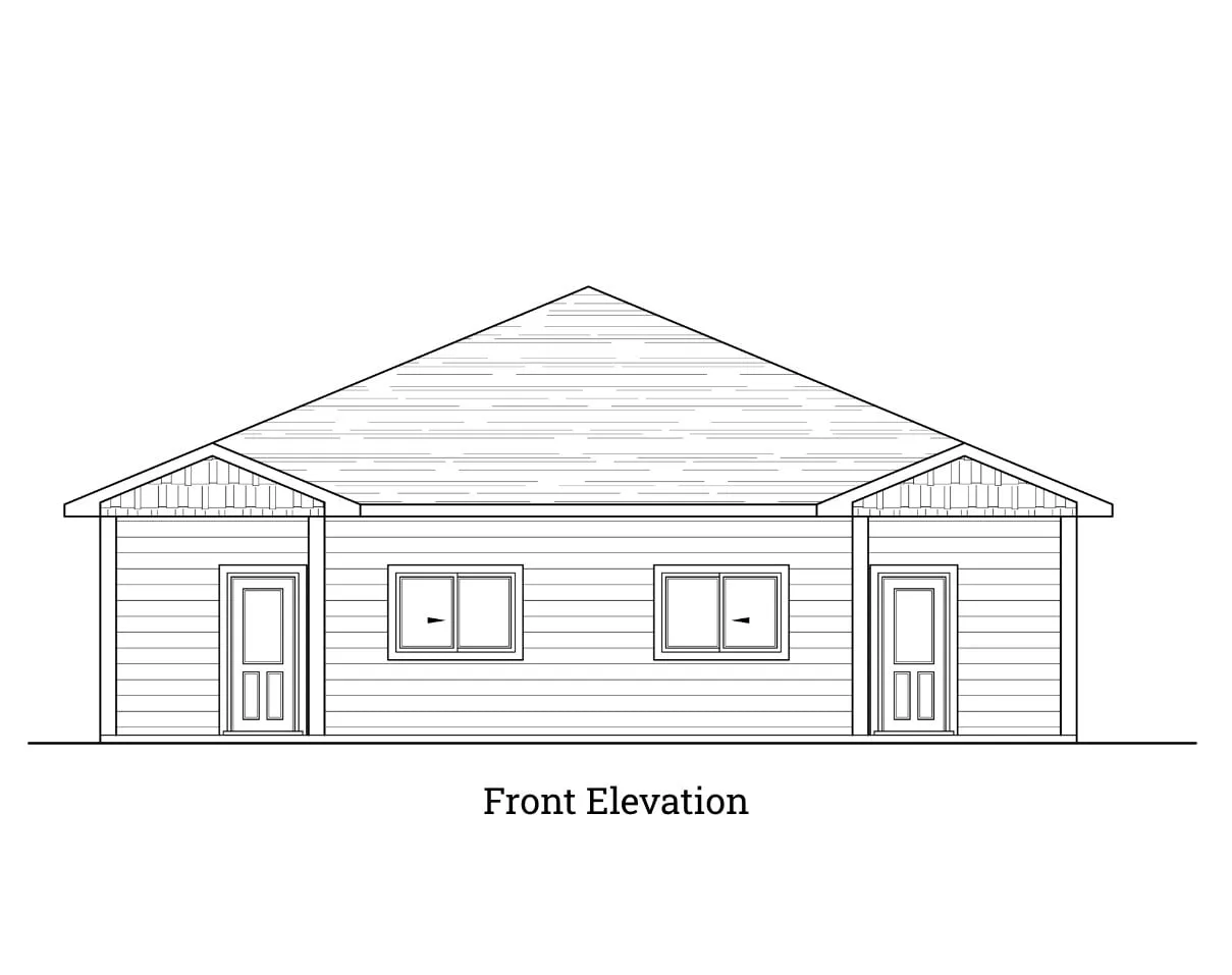 Front elevation for a home plan