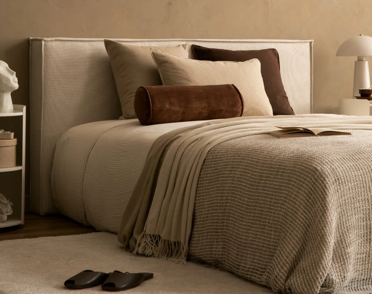 a bedroom with a bed