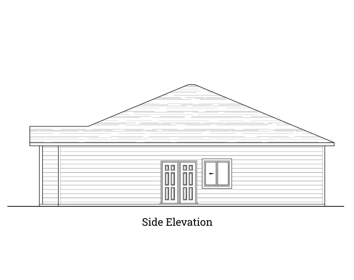 Side elevation for a home plan
